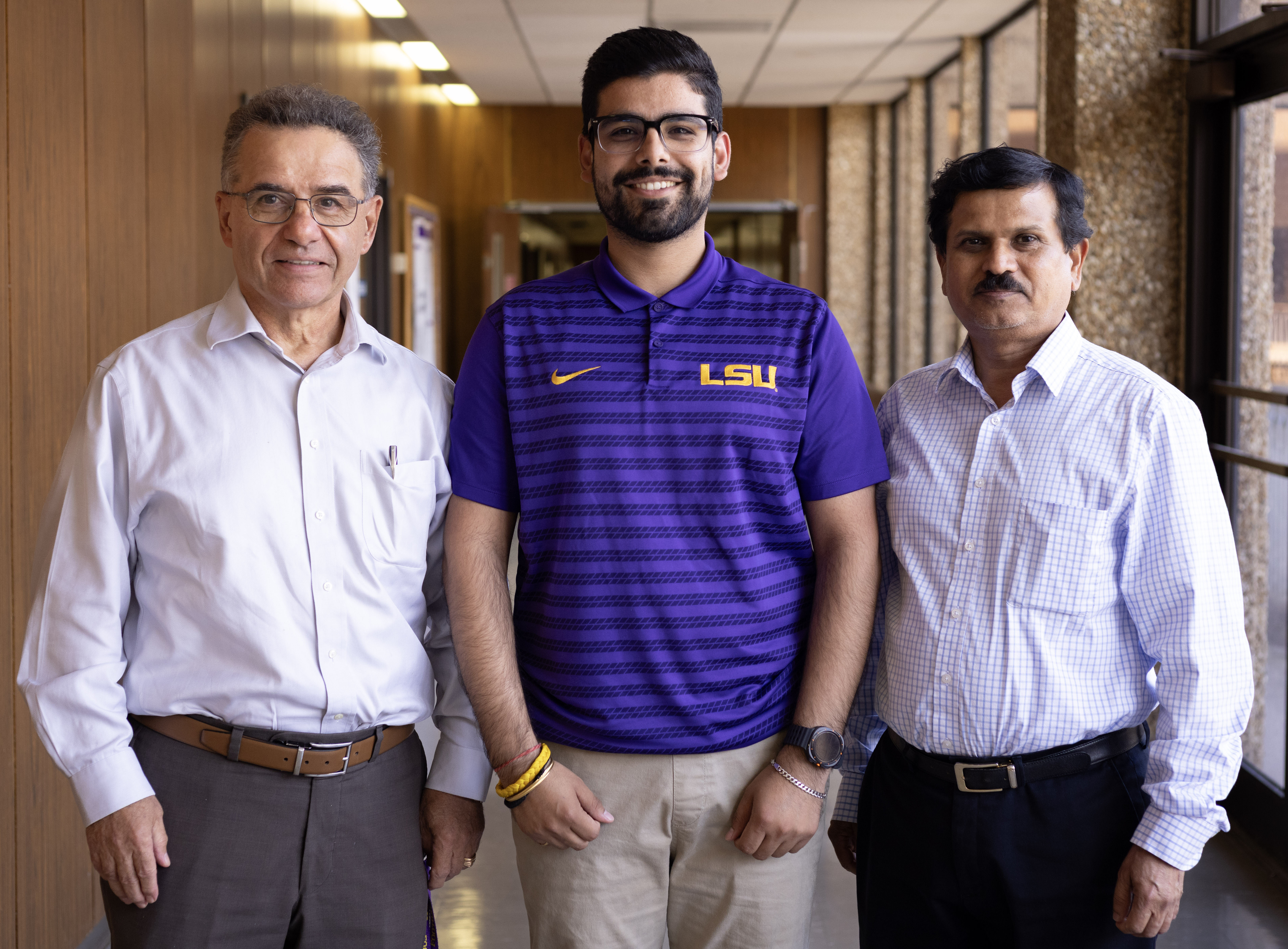 Group photo of Konstantin Kousoulas, Ojasvi Dutta, and Seetharama Jois