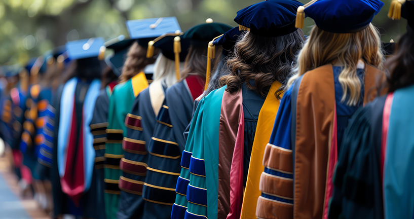 photo of college graduates in their regalia