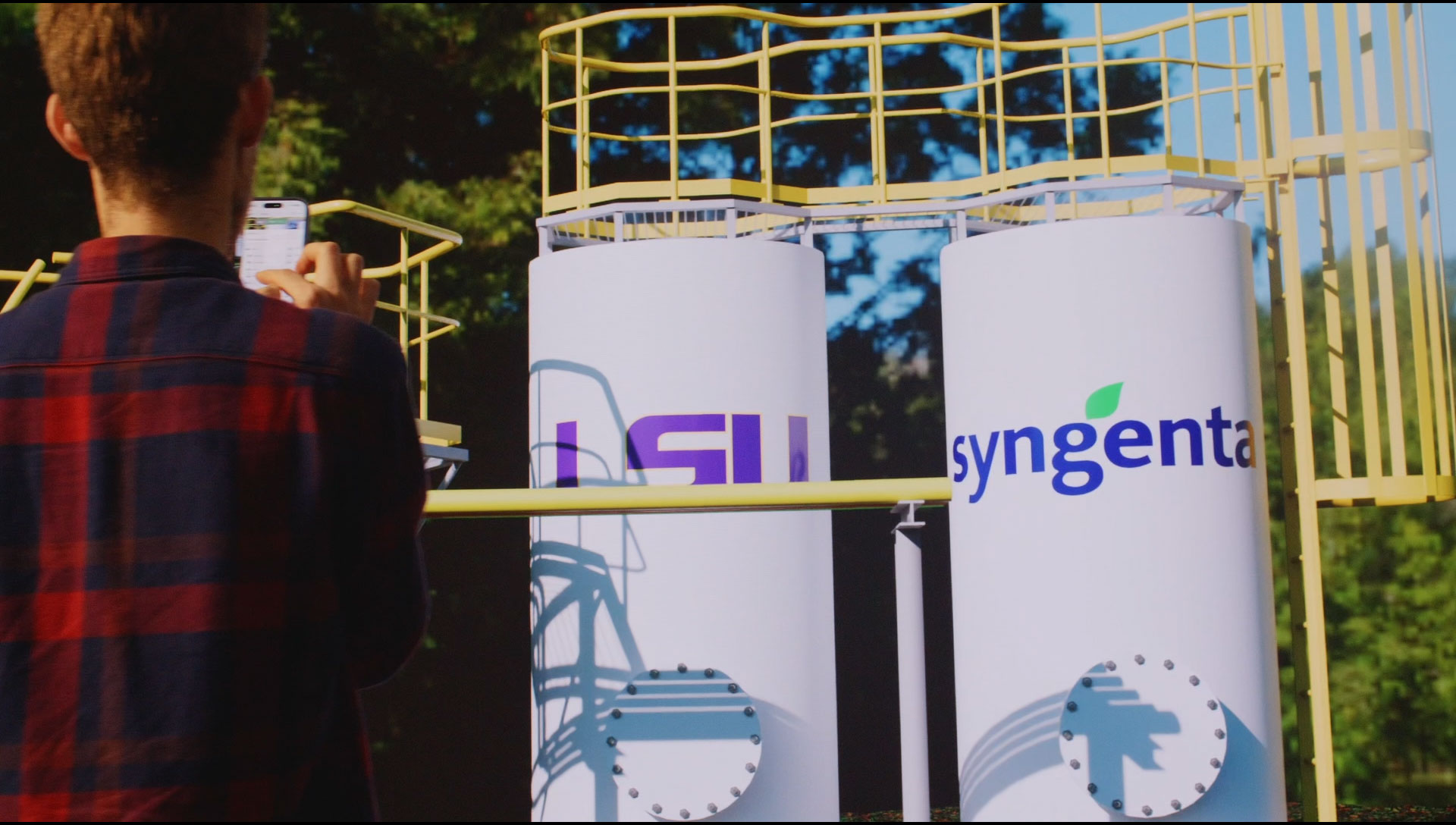 Person using augmented reality interface. 