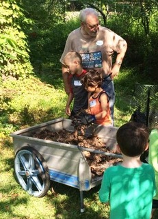 Bob Dillemuth giving a demonstration on composting