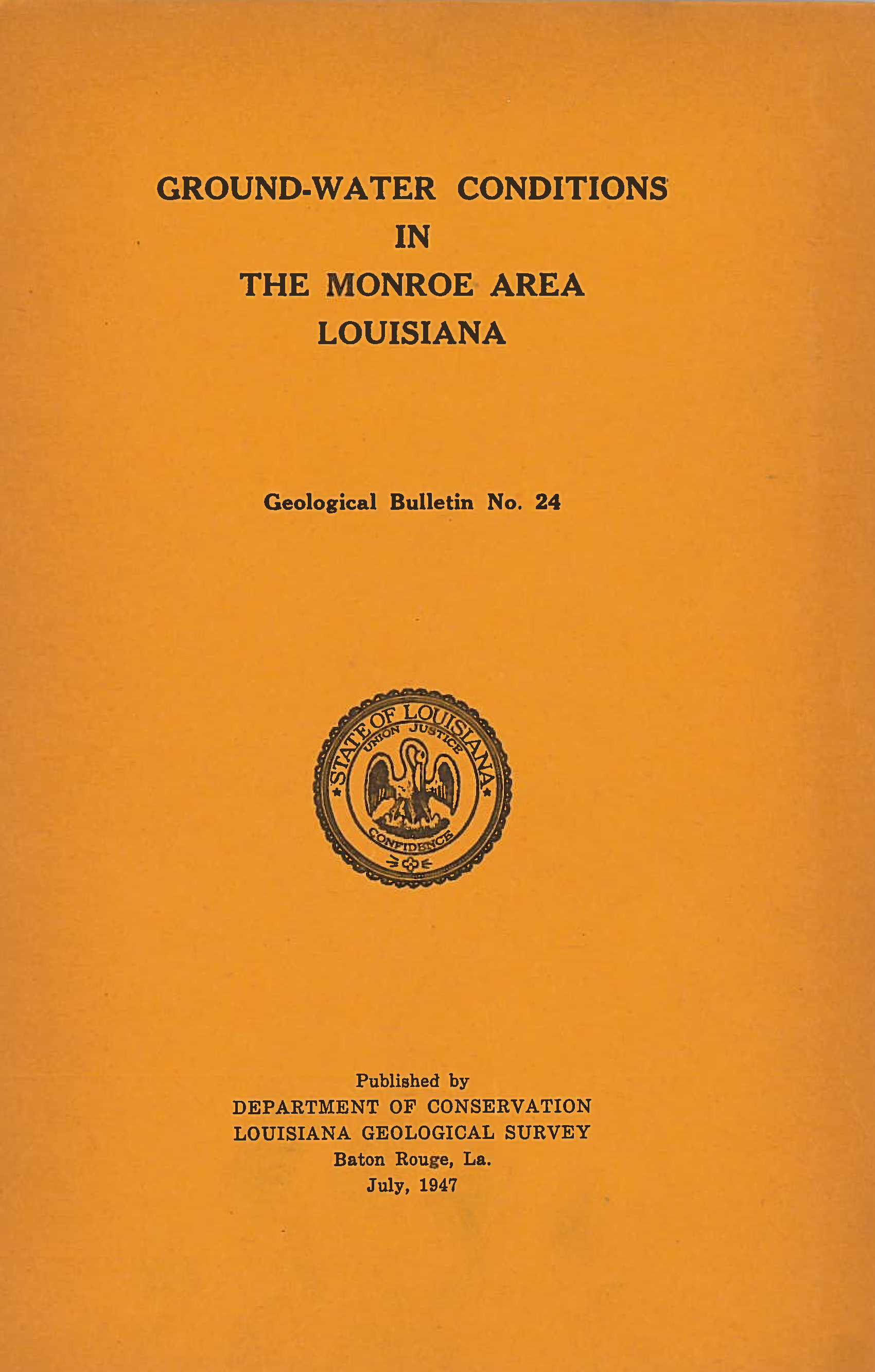 Ground-Water Conditions in The Monroe Area, Louisiana
