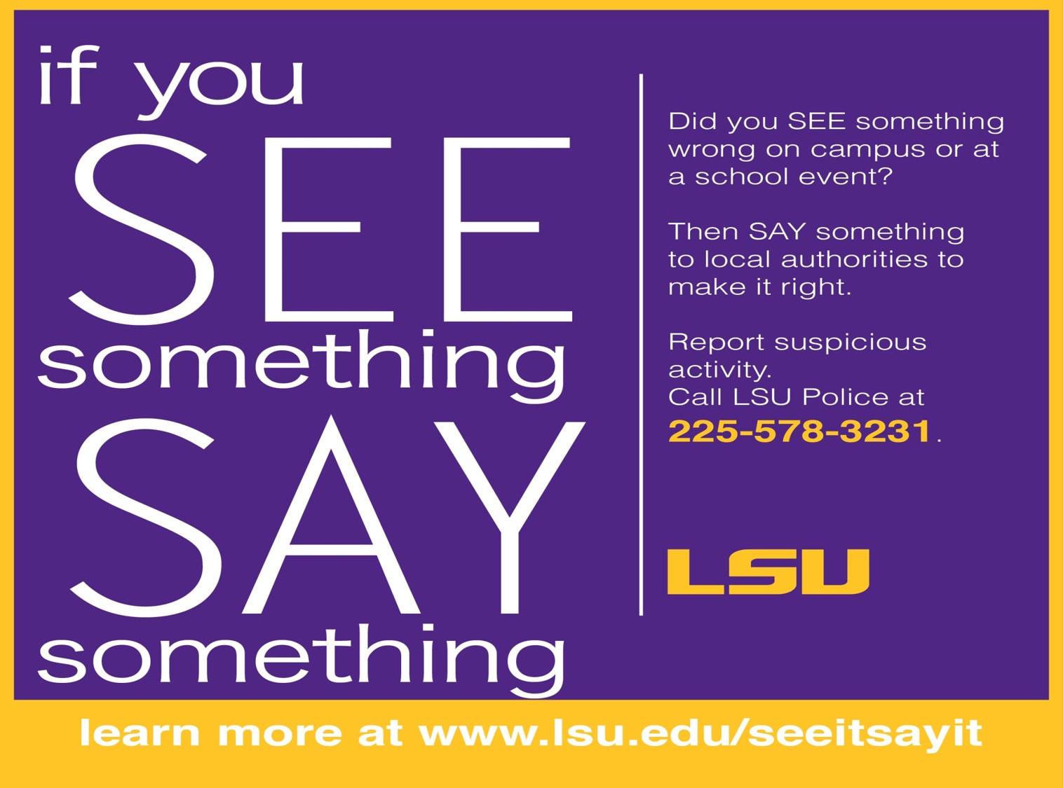 If You See Something, Say Something | LSU Police