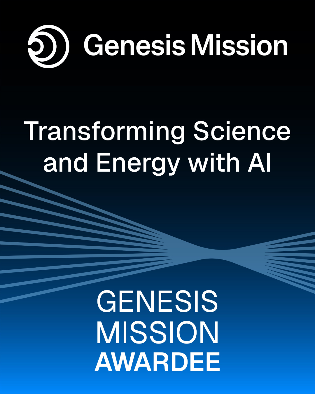 Genesis Mission awardee badge