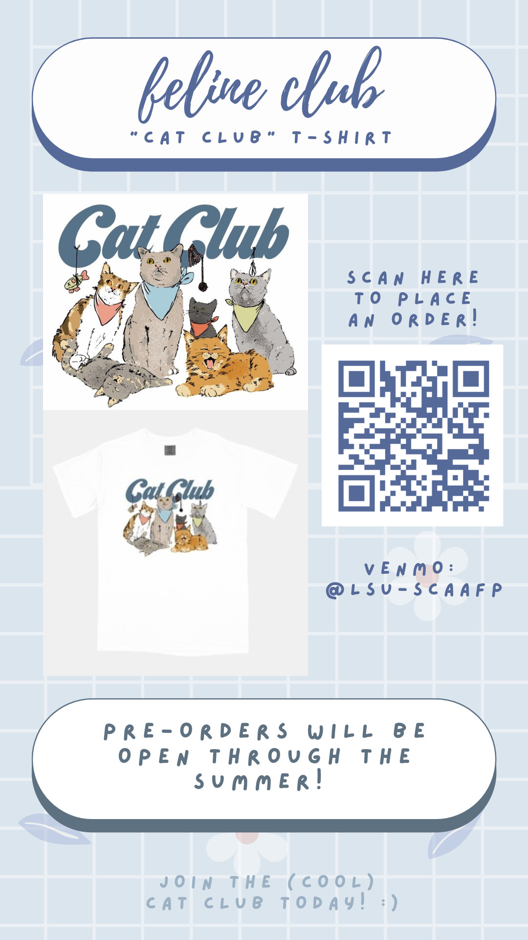 feline club shirt flyer